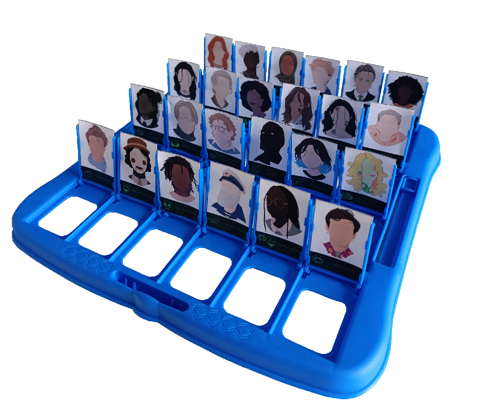 Blue Guess Who board