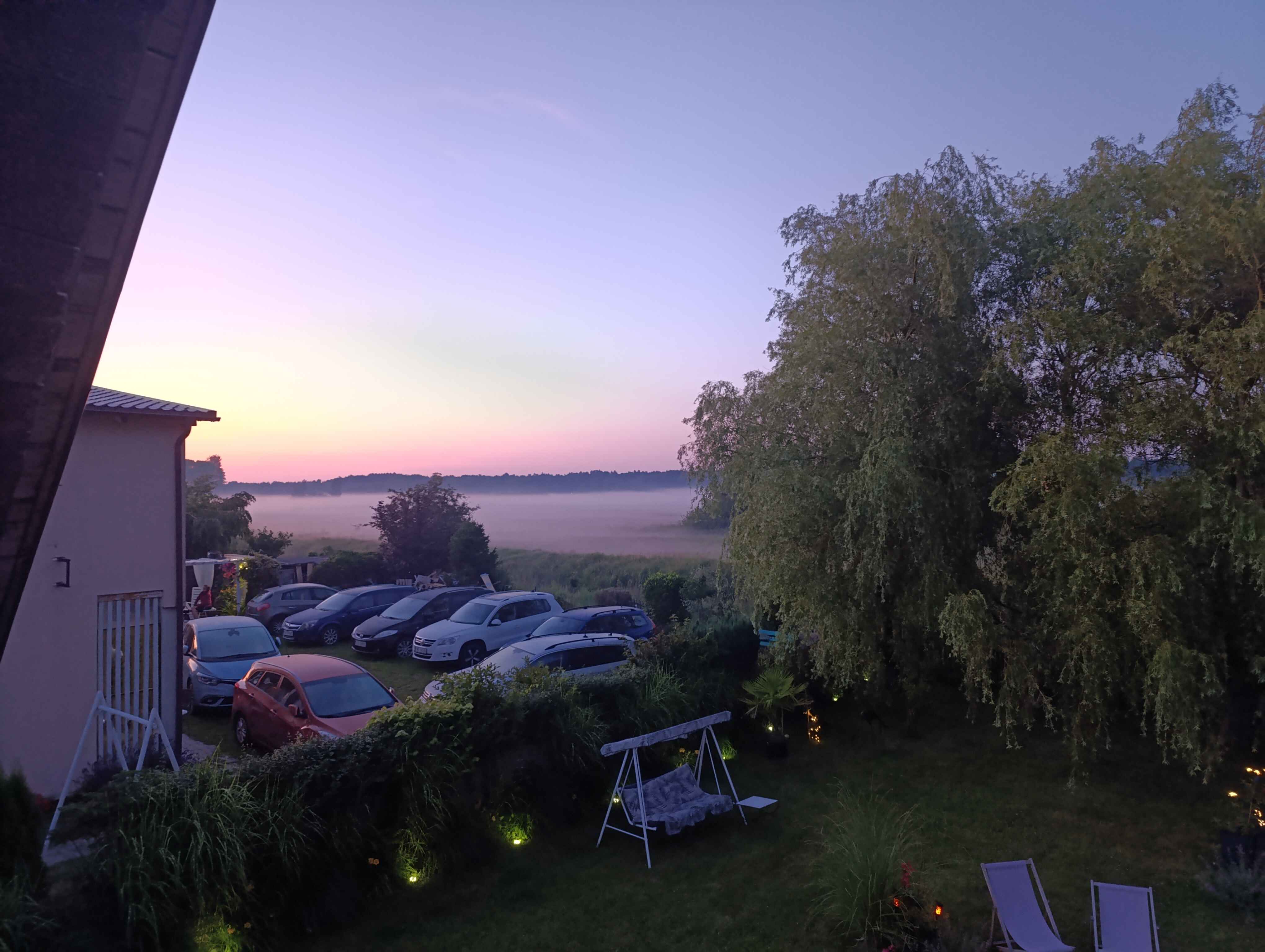 view from our window during the sunset